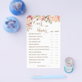 Over of onder de roze Floral Couples Shower Game C Flyer (Enkel)
