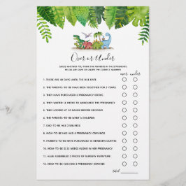 Over of onder Dinosaur Baby shower Game