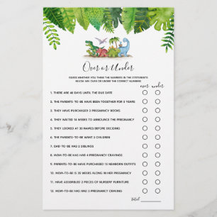 Over of onder Dinosaur Baby shower Game