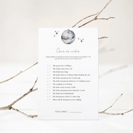 Over of Onder Disco Ball Vrijgezellenfeest spel