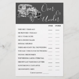 Over of onder een bruiloft voor autoparen — Shower Flyer