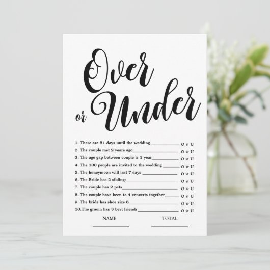 Over of onder eenvoudig Vrijgezellenfeest Kaart (Staand voorkant)