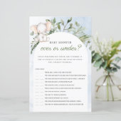 Over of onder Elephant Blue Baby shower Game (Staand voorkant)