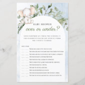 Over of onder Elephant Blue Baby shower Game (Voorkant)