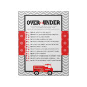 Over of Onder Firetruck Baby shower Game - 40 Pack Notitieblok (Linkerzijde)