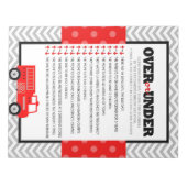 Over of Onder Firetruck Baby shower Game - 40 Pack Notitieblok (Voorkant)