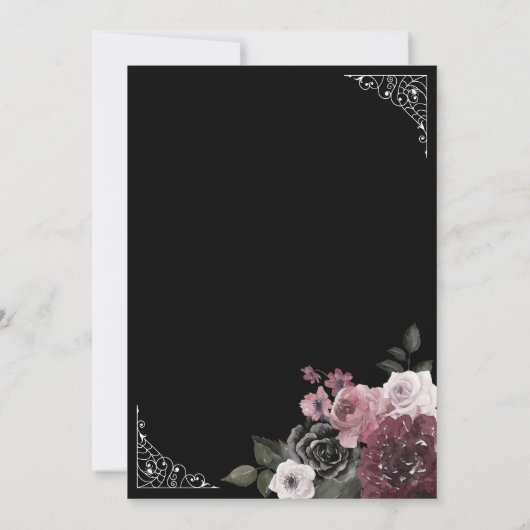 Over of onder Gothic Floral Baby shower Game Kaart (Achterkant)