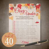 Over of onder Herfst Shower Party Game Pack Notitieblok