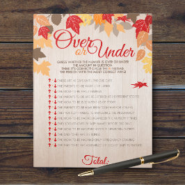 Over of onder Herfst Shower Party Game Pack Notitieblok