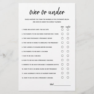Over of onder het minimalistische Baby shower