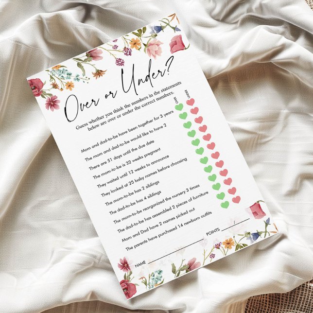 Over of onder het spel | Baby shower spel (Creator heeft geüpload)