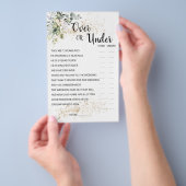Over of Onder Kruidig Bruidsfeest Spelkaart Flyer (Hand)