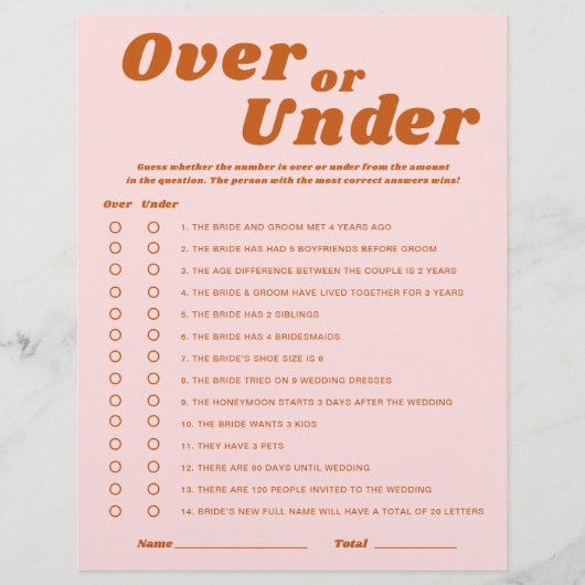 Over of Onder Laatste Disco Vrijgezellenfeest spel (Voorkant)