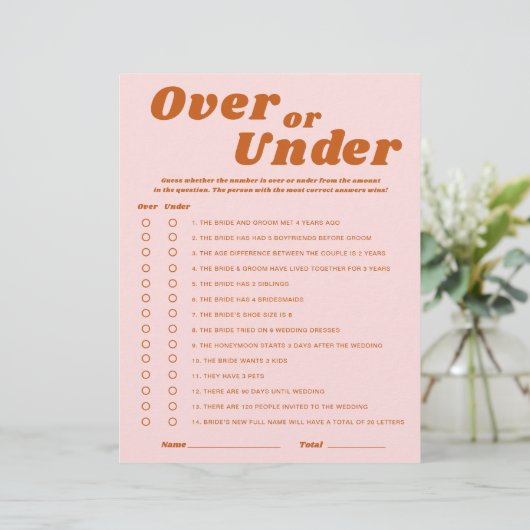 Over of Onder Laatste Disco Vrijgezellenfeest spel (Staand voorkant)