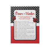 Over of Onder Ladybug Baby shower Game Pack Notitieblok (Linkerzijde)
