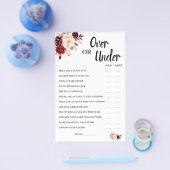 Over of Onder Marsala Bruidsfeest Spelkaart Flyer (Enkel)