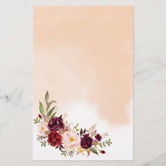 Over of onder Marsala Couples Shower Game Card Flyer (Achterkant)