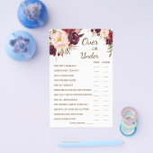 Over of onder Marsala Couples Shower Game Card Flyer (Enkel)