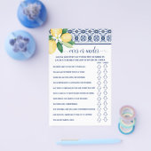 Over of Onder Mediterraans Lemon Douche Spel Kaart (Enkel)