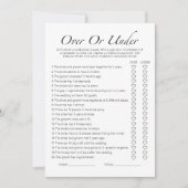 Over of onder minimalistische Vrijgezellenfeest sp Kaart (Voorkant)