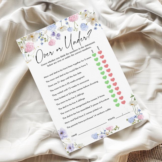 Over of Onder Spel |  Baby Shower Spel (Creator heeft geüpload)