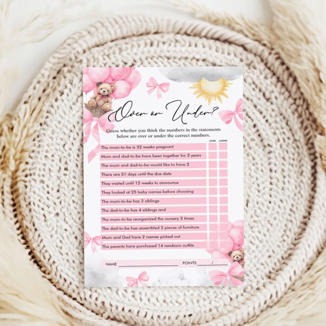 Over of onder spel, Beer Baby shower spel (Creator heeft geüpload)