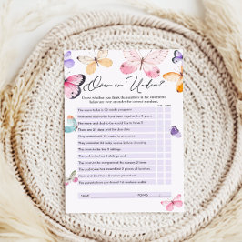 Over of onder spel, Butterfly Baby shower spel