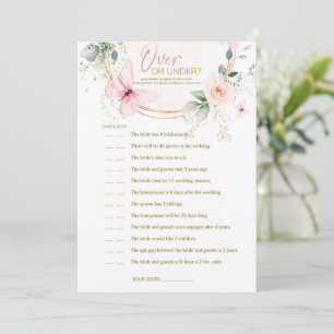 Over of onder spel Butterfly Wildflowers spel Kaart