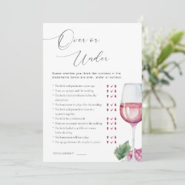 Over of Onder Vino voor Bruiloft Bridal Shower Spe Kaart