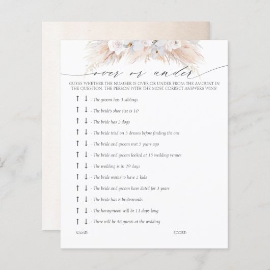 Over of onder Vrijgezellenfeest (Voorkant / Achterkant)