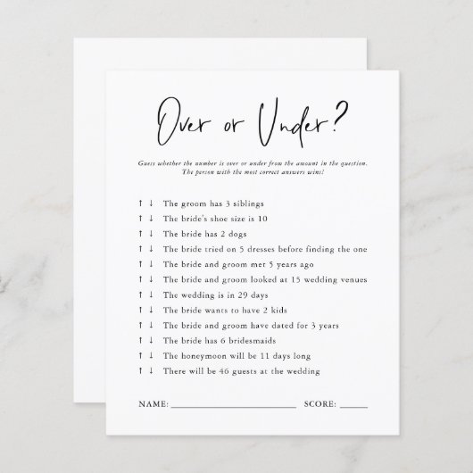 Over of onder | VRIJGEZELLENFEEST (Voorkant / Achterkant)