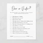 Over of onder | VRIJGEZELLENFEEST (Voorkant)