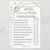 Over of Onder vrijgezellenfeest Spaans spaans spel (Voorkant / Achterkant)