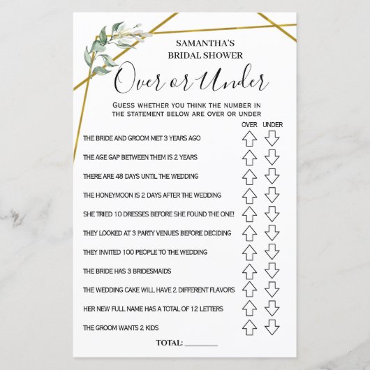 Over of Onder vrijgezellenfeest Spaans spaans spel (Voorkant)