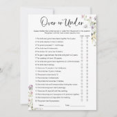 Over of onder Wildflower Vrijgezellenfeest spel Kaart (Voorkant)