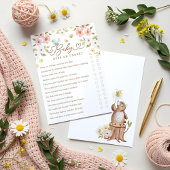 Over of onder Woodland Beer Baby shower Game Kaart