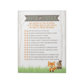Over of Onder Woodland Fox Baby shower Game Pack Notitieblok (Linkerzijde)