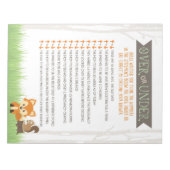 Over of Onder Woodland Fox Baby shower Game Pack Notitieblok (Voorkant)