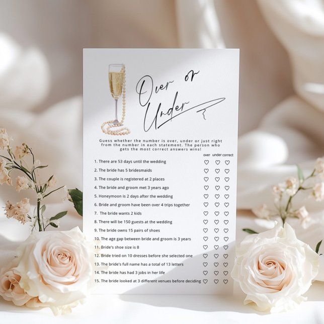 Over of Under Parels en Prosecco bruidsspel (Creator heeft geüpload)