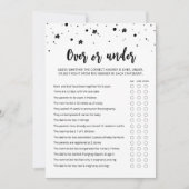 Over of Under spel Baby Shower feest kaart (Voorkant)