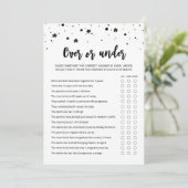 Over of Under spel Baby Shower feest kaart (Staand voorkant)