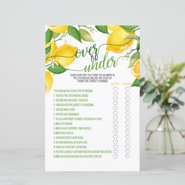 Over of Under Spel - Citroen (Staand voorkant)