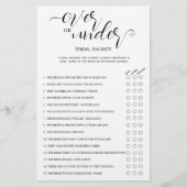 Over of Under & Zou Ze Liever Douchen Spelletjes 2 Flyer (Voorkant)