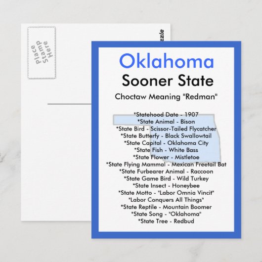 Over Oklahoma Briefkaart (Voorkant / Achterkant)