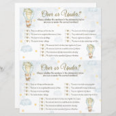 Over onder Baby shower game - Hot Air ballon (Voorkant / Achterkant)