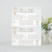 Over onder Baby shower game - Hot Air ballon (Staand voorkant)