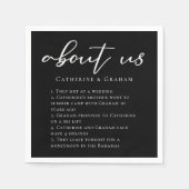 Over ons paar feiten over Trendy Modern Black Wedd Servet (Voorkant)