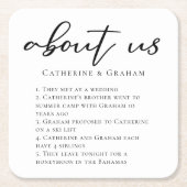 Over ons Trouwpaar Feiten Trendy Kartonnen Onderzetters (Voorkant)