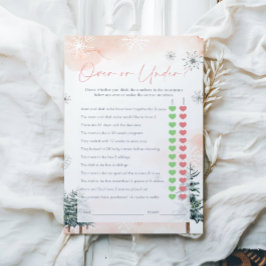 Over or Under - Baby shower Spel Winterthema