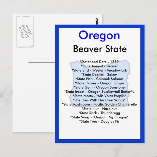 Over Oregon Briefkaart (Voorkant / Achterkant)